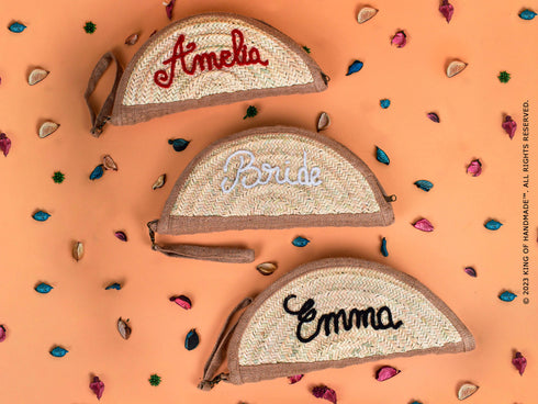 Elegant Bliss: Personalized Bride Clutch for a Timeless Touch